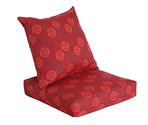 [SewKer] Indoor/Outdoor Patio Deep Seat Cushion Set Classic Red Medallion 3604