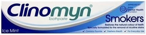 Clinomyn Anti-Stain Flouride Toothpaste for Smokers - Pack of 6 by Clinomyn