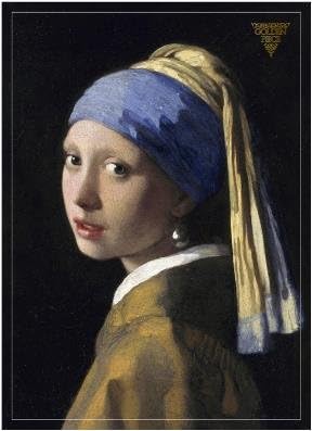 GOLDENPIECE 'Girl with pearl earring' masterpiece print mini blanket 29 x 40inch-ultra soft microfiber safe atopi skin, Deep black package