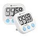 Etekcity Digital Kitchen Timer, Big Digits Loud Alarm Magnetic Backing Stand with Large LCD Display for Cooking Baking Sports Games Office (2 Pack, White, Battery Included)