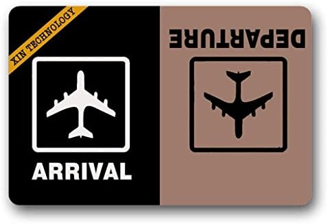 Doormat Arrival Departure Non Slip Rubber Door Mat Rug Machine Washable Entrance Doormat 23.6 x 15.7 Inch