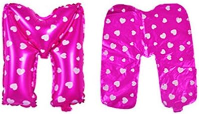 16" Foil Pink Blue Letter Balloon Birthday Wedding Party A-Z (M, Pink)