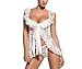 ResportsNNT L-6XL Women Open Front Baby Doll Sexy Lingerie Set Plus Size Lace Nightwear for Anniversary,Holiday,Date,honeymoon,club,party etc (2xl, white)