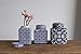 Creative Co-Op Blue & White Ceramic Ginger Jar with Lid
