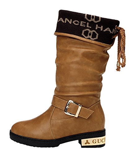 Muyu Winter New Style prada Fishion Martin Boots(6 B(M)US, Brown)