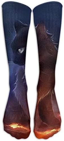 ERLINBA New Warrior Cat Fashion Stylish Knee High Socks for Women and Men-Fitness Novelty Crew Athletic Socks Comfortable Knee High Sock