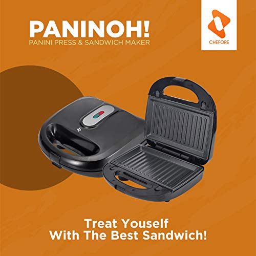 Chefore 6 in 1 Panini Press Grill Indoor Sandwich Grill Portable Panini Press Easy to Clean