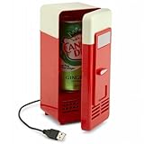 Happy GiftMart Mini Fridge Cooler USB Powered 2 in 1 Compact Portable Refrigerator for Beverage Red/White 350 Ml