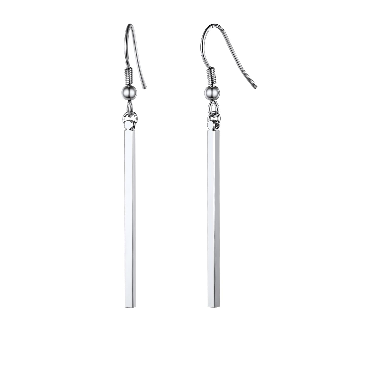 FindChic Bar Earrings Studs, Hypoallergenic 316L Stainless Steel Bar Earrings Dangle For Women Girls, Minimal Simple Straight Bar Stick Earrings, Classic vertical bar stud Earrings Gold