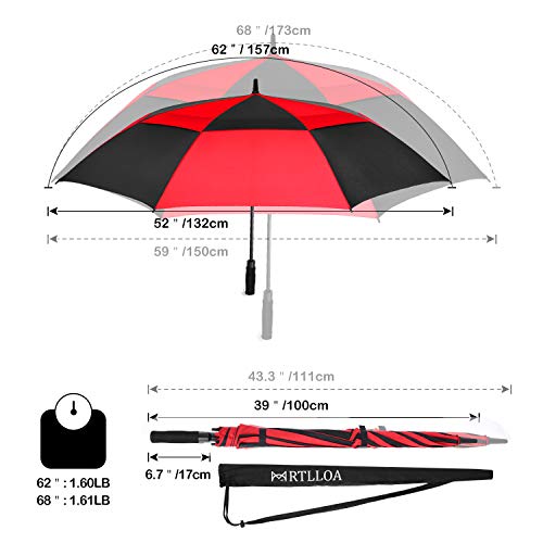 MRTLLOA Automatic Open Golf Umbrella, ExtraLarge Oversized Double