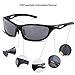 DUCO Polarized Sunglasses for Cycling Running Golf Fishing and all Outdoor sports 100% TR 90 Flexible Unbreakable Frame 6211 Black Frame Grey Lens