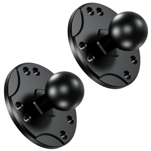 BRCOVAN 2 PCS, 1'' Ball Mount Base with Aluminum Alloy AMPS Hole Round Plate, Compatible with RAM Mounts B Size 1 Inch Ball Double Socket Arm