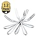 Yamde 12 Pcs Fruit Forks, Stainless Steel Two Prong Forks Bistro Cocktail Forks Tasting Appetizer Forks Set Mini Cake Forks (Fruit-Fork)