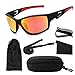 MAXJULI Polarized Sports Sunglasses for Men Women Tr90 Frame for Running Fishing Baseball Driving (Black/Red)