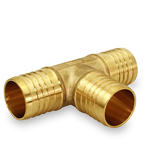 Pexflow PXTE0012-10 PEX X PEX X PEX Barb Tee Pipe Fittings 1/2" Brass (pack of 10)