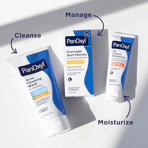 PANOXYL 10% BENZOYL PEROXIDE ACNE FOAMING WASH, MAXIMUM STRENGTH, DAILY ACNE-FIGHTING FACE AND BODY CLEANSER, FACE WASH TO CLEAR, TREAT AND PREVENT ACNE PIMPLES AND STUBBORN BREAKOUTS, 5.5 OZ TUBE