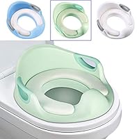 Luchild Potty Toilet Seat for Toddlers Toilet Trainer Ring with Splash Guard Handles and Backrest Anti-Slip Potty Training Toilet Seat for Boys or Girls (Mint Green)