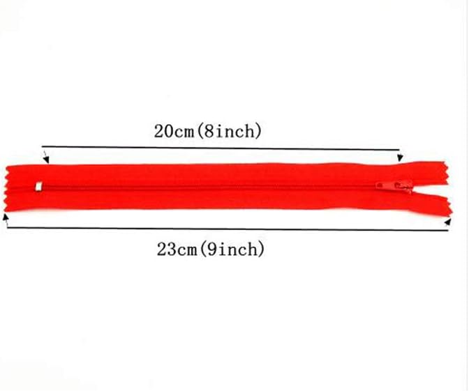 100 Pcs 9 Inch Nylon Coil Zippers Bulk for Tailor Sewing Crafts (20 Colors)