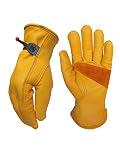 Heavy-Duty Cowhide Work Gloves Leather Work Gloves for Industrial/Mechanic/Gardening/Cutting/logging/Yard/Construction/Motorcycle/Farm, Men & Women (Large (1 Pair))