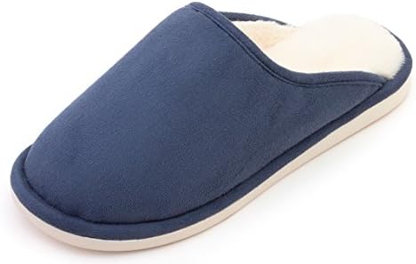 Indoor Slippers Comfort Slip on Memory Foam Womens House Slippers (XL/11-12B(M) US, Navy Blue)