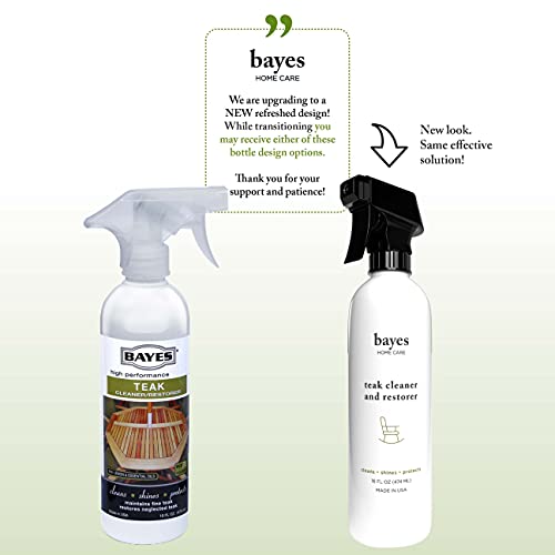 Bayes High Performance Teak Cleaner & Restorer Cleans, Shines, and