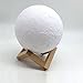 Moon Lamp, Night Light. Lighting, LED, 3D Print, Warm and Cool, White Dimmable, Touch Switch, Brightness, 3000k and 6000k with USB Charging, Rechargeable Home Decorative Lights, Desk Diameter 5.9 inch