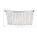 Pixnor 3pcs 7.8cm 20 Teeth Fancy DIY Metal Wire Hair Clip Combs Bridal Wedding Veil Combs (Silver)