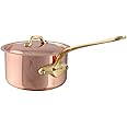 Mauviel M'Heritage 150 B 1.5mm Polished Copper & Stainless Steel Sauce Pan With Lid, And Brass Handle, 1.3-qt, Made in France