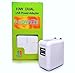 FLOWzzz Dual USB Fast Wall Charger Device For Apple iPhone, iPad, iPod, Samsung Galaxy S3, Motorola, HTC, Nokia 2.1 Amp 10W Travel Charging Device, Power Adapter - Protection Circuitry