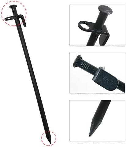 Snowmanna- Pack of 4 High hardness Black Tent Peg Stake Nail Tool for Outdoor Camping Hiking Traveling(20cm/7.87inch)