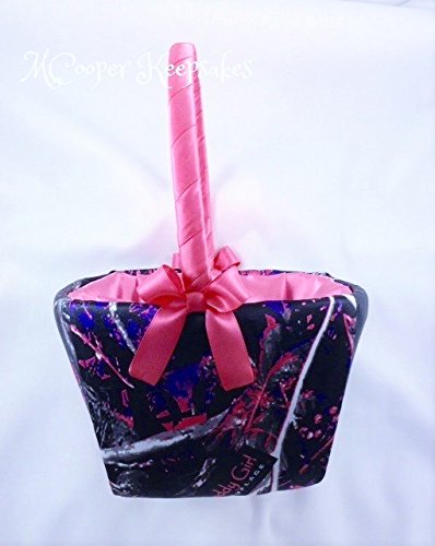 pink flower girl basket