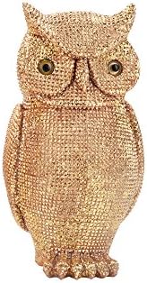 Redeco Golden Fortune Resin Owl Sculpture Tabletop Shelf Home Office Indoor Decorative Collectible Figurine (Gold-7 Inch)