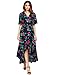 MAKEMECHIC Women's Short Sleeve Floral High Low V-Neck Long Maxi Dress Blue L