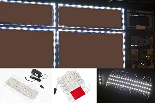 20ft Storefront 40 pieces White 5050 LED Light module Package with UL 12v 2 Amps AC Power
