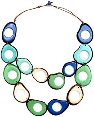 Tagua Jewelry Necklace Mangos LC 110- TQ - AZ - IV