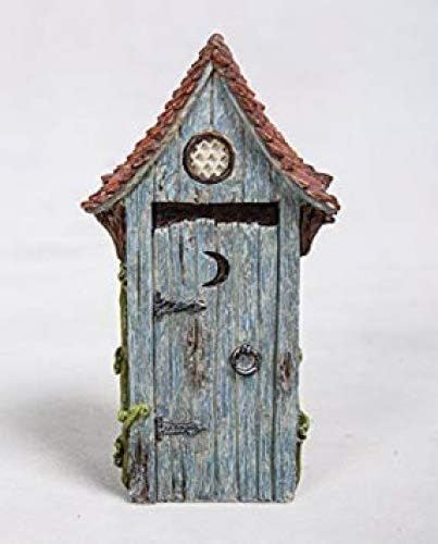 Miniature World MW02-001 Out House in Blue Resin Ornament