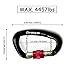 Locking Climbing Carabiner Set of 5-25kN Rated 4457 LBS EN12275 Certified, Screw-Gate D-Ring Clips, 7075 Aluminium Hook, Super Light and Rust Free, D Shaped 3.94in, Black