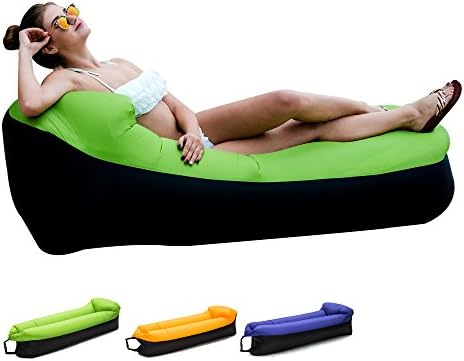 Inflatable Lounger Chair with portable carry bag for various uses (Green Sofa)