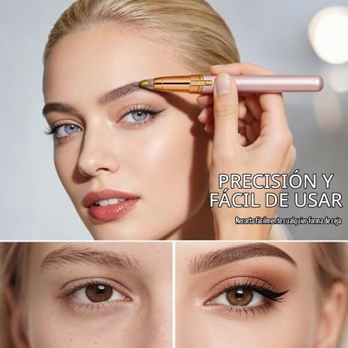 Depiladora Facial Mujer, Eléctrica Depiladora Cejas Portátil,Oro rosa — foto 5 de 8