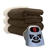 Biddeford 6000-9362160-711 Micro Mink and Sherpa Heated Blanket Twin Chocolate