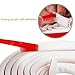 Silicone Rubber Weather Stripping for Doors and Windows, Multi-hole D Shaped Flexible Ageing-resistant Soundproof Acrylic Self Adhesive Sealing Strip Tape, 3/8 Inch x 1/4 Inch x 19.6 Feet, White