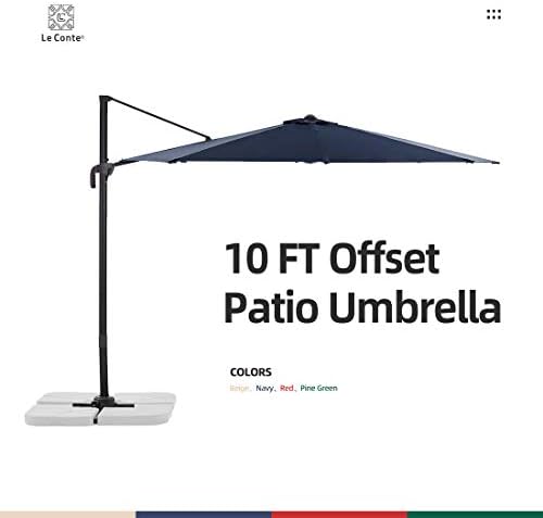 Le Conte 10ft Offset Cantilever Patio Umbrella Outdoor Hanging Umbrella 360 Degree Rotation With Integrated Lifting System And Cross Base Navy Blue Savesoo Com