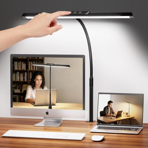Luminaria de Mesa LED para Escritório e Casa, 5 Cores de Luz, 10 Níveis de Escurecimento, Proteção para os Olhos, USB, para Leitura e Estud