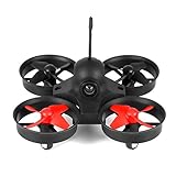 Quadcopter Drone, OCDAY Mini RC Helicopter Drone 5.8G 25mW PoKe FPV Indoor Mini UFO Quadcopter Drone Headless Mode Remote Control With Camera Black & Red