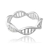 COS (TM) DNA Ring Neurotransmitter Dopamine Acetylcholine Serotonin Size 6.25 (Silver)