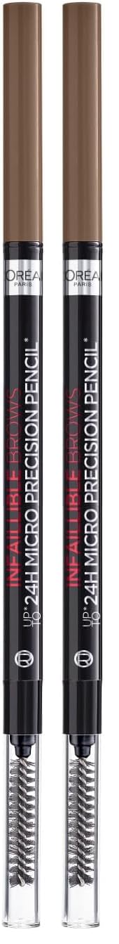 L'Oreal Paris Brow Artist Skinny Definer Precision Retractable Brow Pencil 3.0 Brunette (Pack of 2)