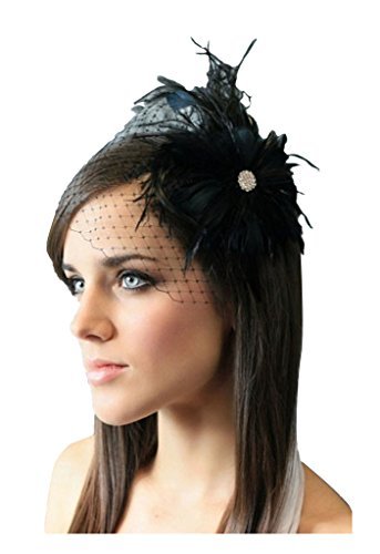 Buy S E Women S Elegant Black Feather Bridal Wedding Hair Clip