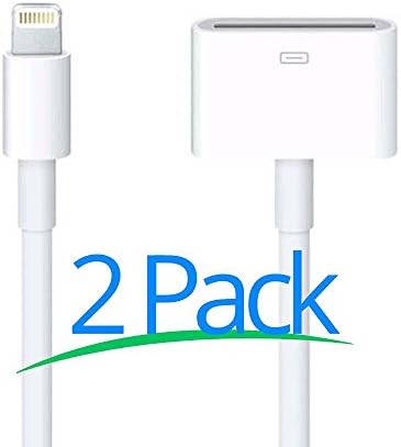 8 Pin Charger, 8-Pin Male to 30-Pin Female Charger Adapter for iPhone 7, 7 Plus, 6S, 6S Plug, 5S, 5C, iPad (2 pack 8Pin to 30 Pin Adapter White)