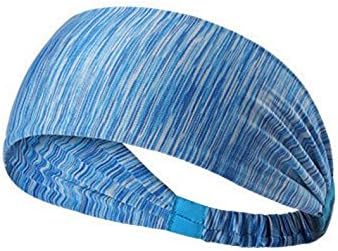 Zehaer Absorbing Sweat Quick Dry Comfortable Sports Headband for Men Women(Stripe Blue)