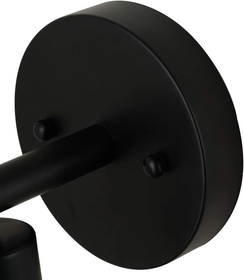  Brand – Rivet Mid-Century Modern Wall Sconce with Novelty Bulb, 5.25"H, Matte Black - - 